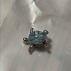 Silver and Blue Turtle Charm